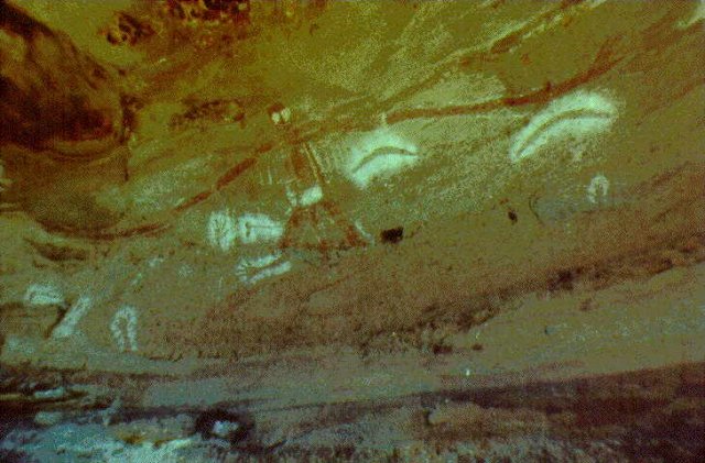 Rock art in Biame Cave at Milbrodale, near Bulga. Newcastle Region Library